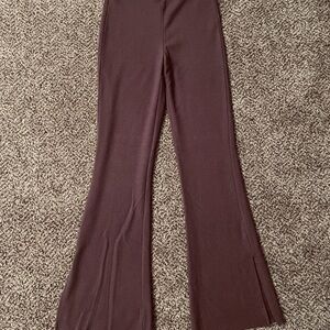 Garage Chocolate Flare Ribbed Leggings
